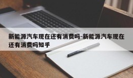 新能源汽车现在还有消费吗-新能源汽车现在还有消费吗知乎