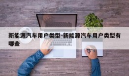 新能源汽车用户类型-新能源汽车用户类型有哪些