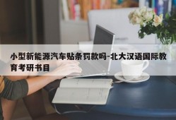 小型新能源汽车贴条罚款吗-北大汉语国际教育考研书目