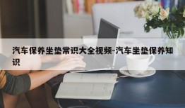 汽车保养坐垫常识大全视频-汽车坐垫保养知识