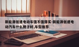 新能源低速电动车值不值得买-新能源低速电动汽车什么牌子好,车型推荐