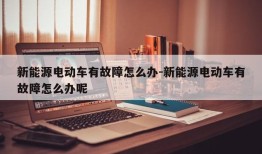 新能源电动车有故障怎么办-新能源电动车有故障怎么办呢