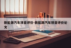 新能源汽车项目评价-新能源汽车项目评价论文