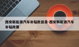 西安新能源汽车补贴款目录-西安新能源汽车补贴政策