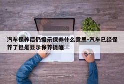 汽车保养后仍提示保养什么意思-汽车已经保养了但是显示保养提醒