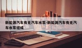 新能源汽车有无汽车水泵-新能源汽车有无汽车水泵组成